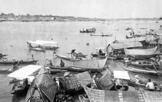 Boats on the Musi River, Palembang, circa 1920s