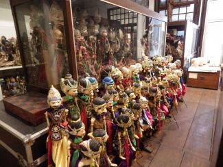 A display of traditional puppets