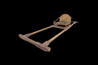 A traditional means of transportation featured on a black background