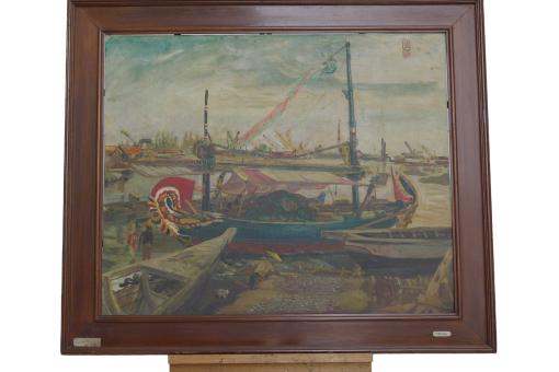 A painting of a boat