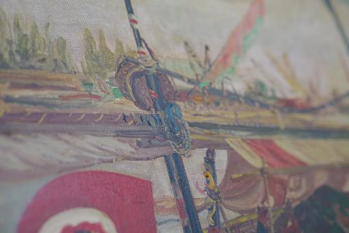 Detail of a painting of a boat