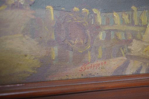 Detail of a painting of a boat